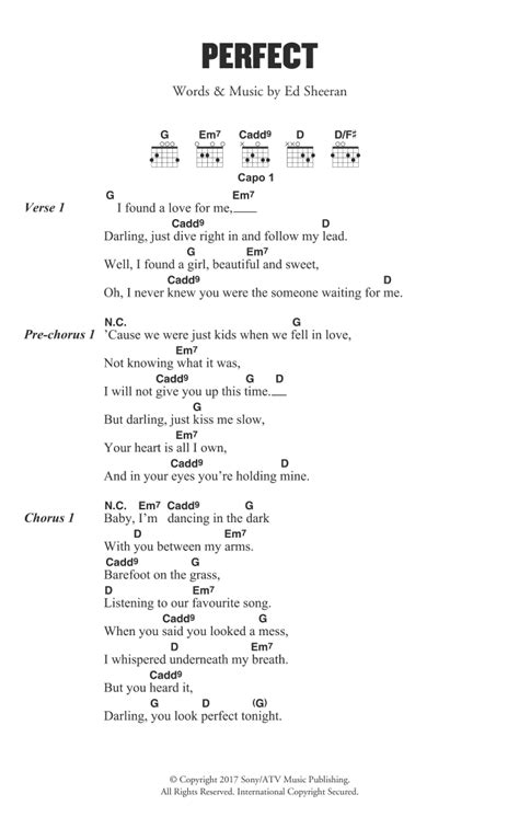 ed sheeran perfect chords